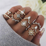 Coleção de anéis boho – 8 a 12 anéis únicos e variados