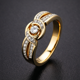 Anel de cristal dourado «Infinito»