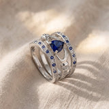 Conjunto de anéis Azura | Luxo intemporal em prateado