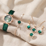 Conjunto elegante de joias Verdantra Timecourt | Dourado