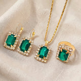 Conjunto elegante de joias Sylvara Greenveil | Prateado