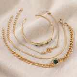 Conjunto de pulseira dourada Serpina Veyra