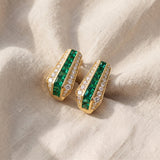Brincos Sienna elegantes com esmeralda | Brincos de dourado