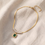 Colar de dourado Regalia Prizma com esmeralda