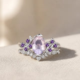 Anel elegante de prata com pedra de corte oval