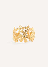 Anel floral elegante com cristais – disponível em dourado ou prateado