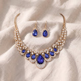 Conjunto de joias elegante Maevina Zafiros | Dourado