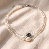 Colar elegante de pérolas naturais