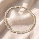 Colar de pérolas Halo em ouro branco