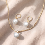 Conjunto elegante de joias com pérolas Golden Grace | Dourado