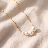 Colar elegante de pérolas | Dourado