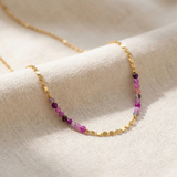 Colar elegante de contas de ametista – um acessório de moda intemporal