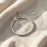 Pulseira de ténis elegante em prata Cordelia