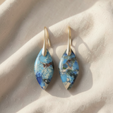 Brincos elegantes em forma de lágrima com pedra natural