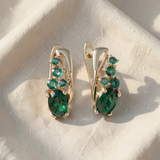 Brincos Elegância Esmeralda