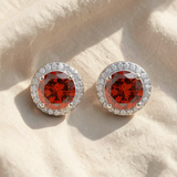 Brincos elegantes Lucia com um rubi cintilante