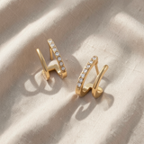 Brincos elegantes de cristal com detalhe em forma de garra