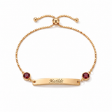 Pulseira de Chapa com Nome e Pedra