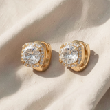 Brincos quadrados elegantes com diamantes