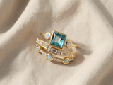 Conjunto elegante de anéis de cristal