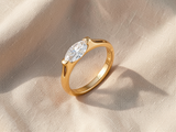 Anel delicado em dourado | Anel fino e elegante