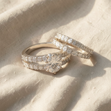 Conjunto elegante de anéis Brilho