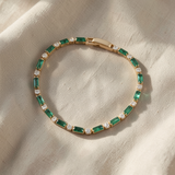 Pulseira elegante verde-esmeralda